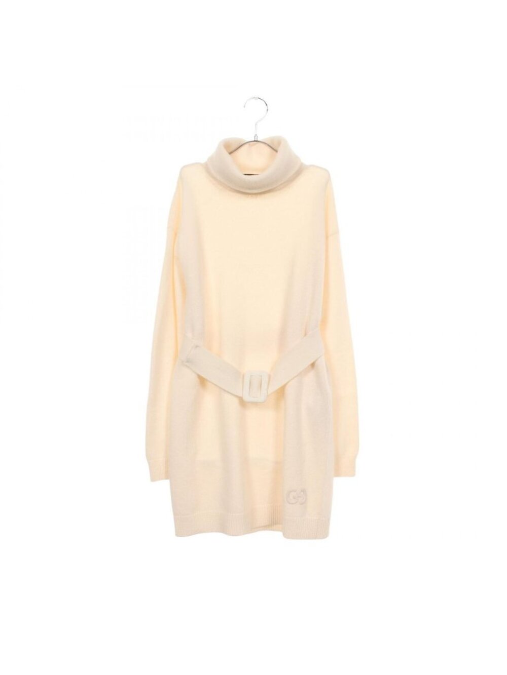 Gucci Dress GG Patch Turtleneck Wool Knit